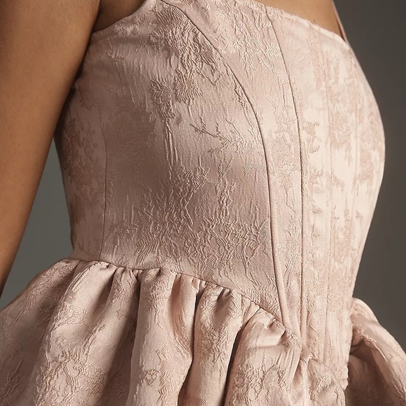 Anthropologie: Siempre Corset Side Peplum Top - Picture 2 of 7